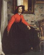 James Tissot Portrait of Mill L L,Called woman in Red Vest oil painting on canvas